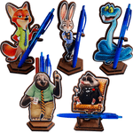 Jucarii, Copii si Bebe - Jucarii si jocuri - Figurine - Set 5 Figurine Zootopia All Gang, Zootropolis, lemn - Infinity.ro