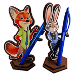 Jucarii, Copii si Bebe - Jucarii si jocuri - Figurine - Set 2 Figurine Zootopia Judy Nick Zootropolis, lemn - Infinity.ro