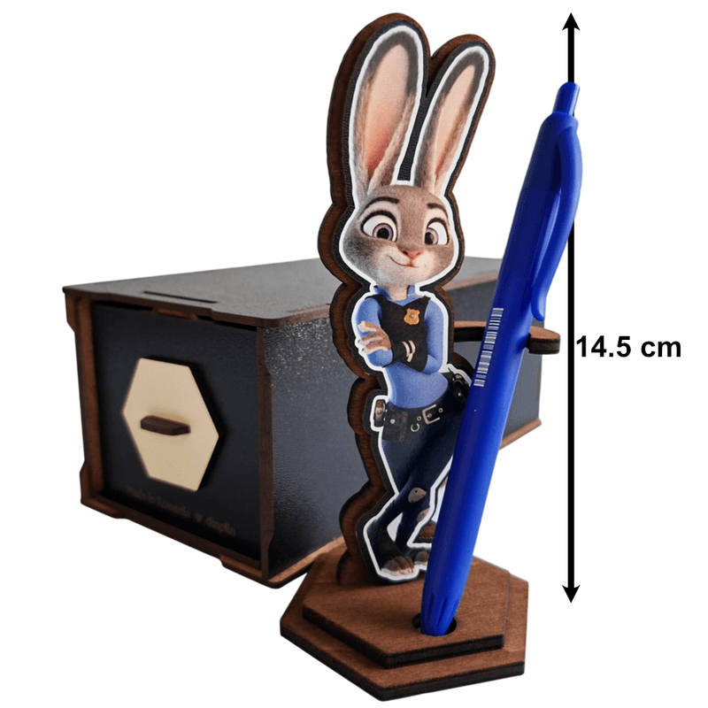 Jucarii, Copii si Bebe - Jucarii si jocuri - Figurine - Set 2 Figurine Zootopia Judy Nick Zootropolis, lemn - Infinity.ro