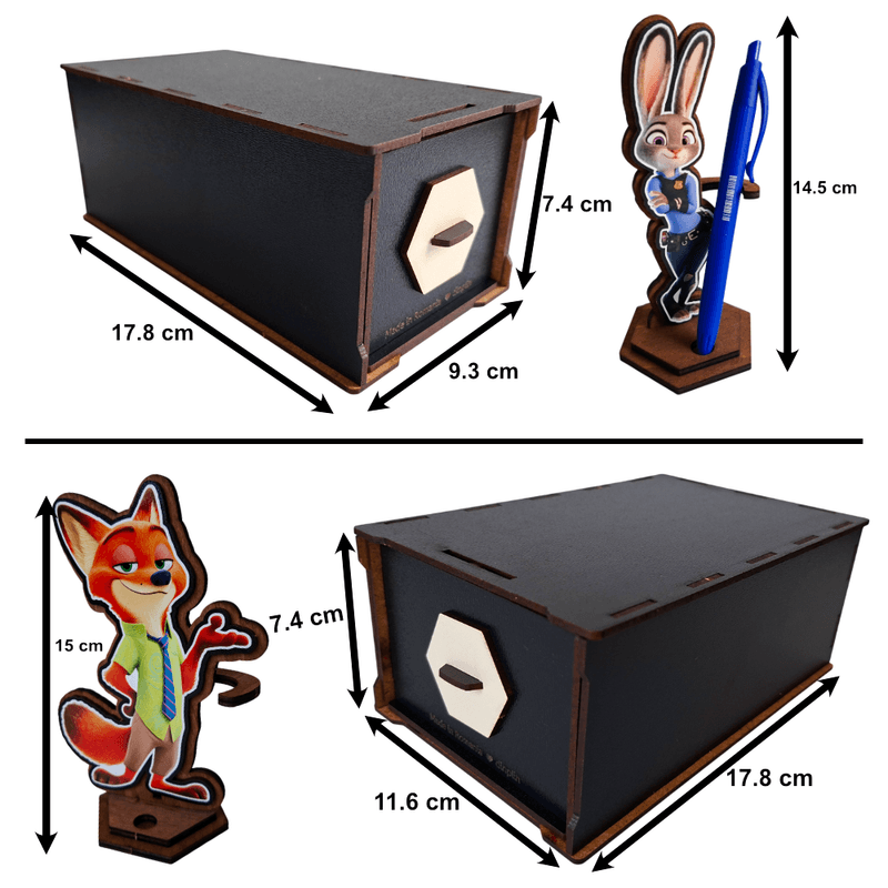Jucarii, Copii si Bebe - Jucarii si jocuri - Figurine - Set 3 Figurine Zootopia Judy Nick Gary Zootropolis, lemn - Infinity.ro