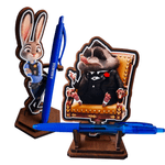 Jucarii, Copii si Bebe - Jucarii si jocuri - Figurine - Set 2 Figurine Zootopia Judy Mr Big Mafia Boss Zootropolis, lemn - Infinity.ro