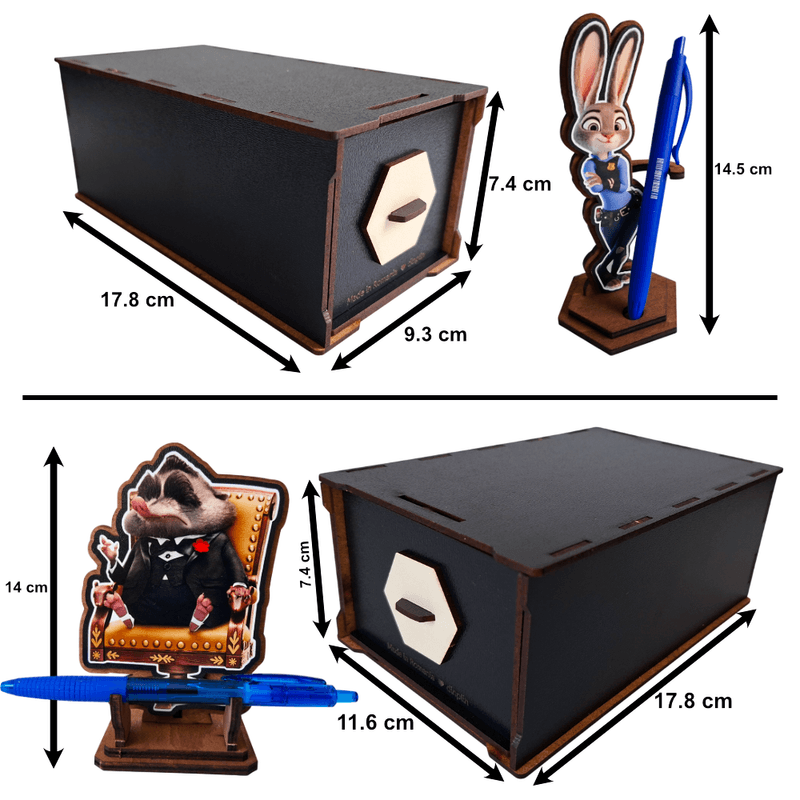 Jucarii, Copii si Bebe - Jucarii si jocuri - Figurine - Set 2 Figurine Zootopia Judy Mr Big Mafia Boss Zootropolis, lemn - Infinity.ro