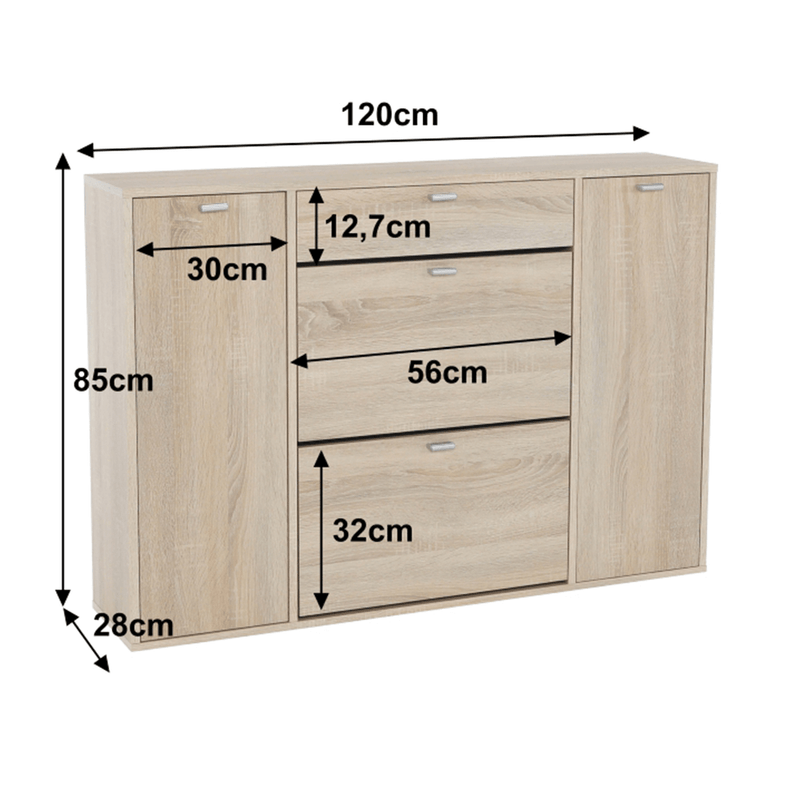 Casa si Gradina - Mobilier - Dulapuri si sifoniere - Dulapuri pantofi - Pantofar, stejar sonoma, ANABELA - Infinity.ro