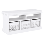 Casa si Gradina - Mobilier - Organizare si depozitare - Bancute - Banca cu 3 cosuri, alb, RAFAELLO - Infinity.ro