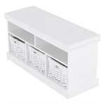 Casa si Gradina - Mobilier - Organizare si depozitare - Bancute - Banca cu 3 cosuri, alb, RAFAELLO - Infinity.ro