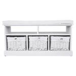 Casa si Gradina - Mobilier - Organizare si depozitare - Bancute - Banca cu 3 cosuri, alb, RAFAELLO - Infinity.ro