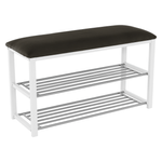 Casa si Gradina - Mobilier - Organizare si depozitare - Bancute - Banca cu rafturi pantofi, gri/alb, LANGELLA NEW - Infinity.ro