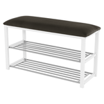 Casa si Gradina - Mobilier - Organizare si depozitare - Bancute - Banca cu rafturi pantofi, gri/alb, LANGELLA NEW - Infinity.ro