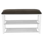 Casa si Gradina - Mobilier - Organizare si depozitare - Bancute - Banca cu rafturi pantofi, gri/alb, LANGELLA NEW - Infinity.ro