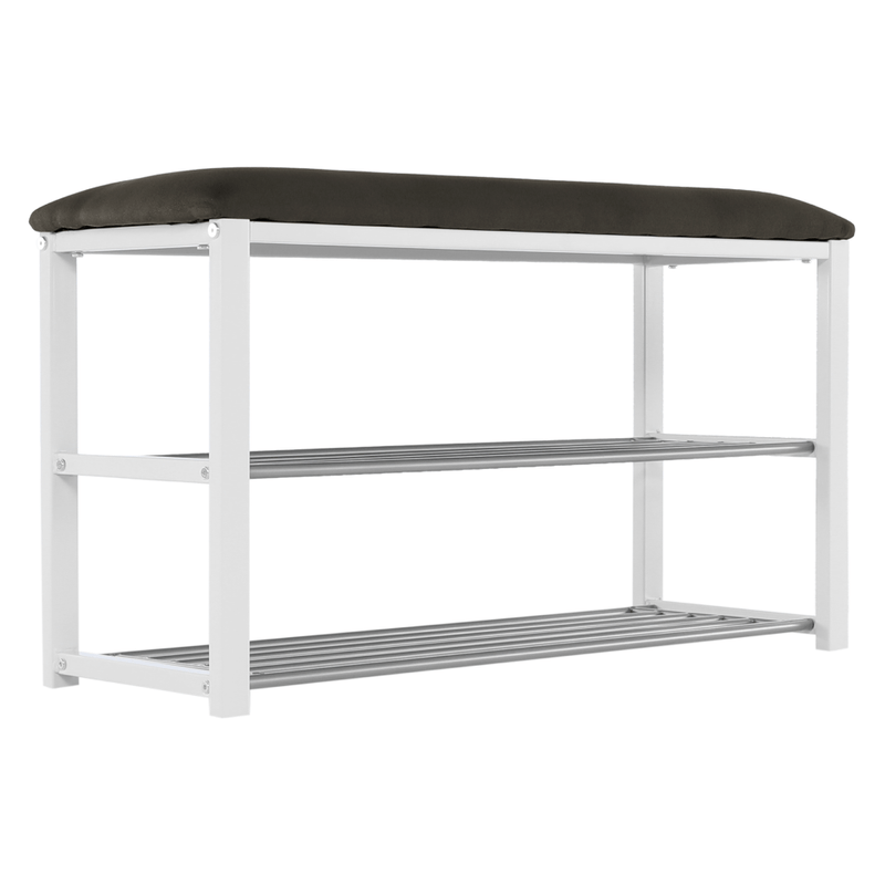Casa si Gradina - Mobilier - Organizare si depozitare - Bancute - Banca cu rafturi pantofi, gri/alb, LANGELLA NEW - Infinity.ro