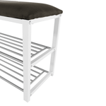 Casa si Gradina - Mobilier - Organizare si depozitare - Bancute - Banca cu rafturi pantofi, gri/alb, LANGELLA NEW - Infinity.ro