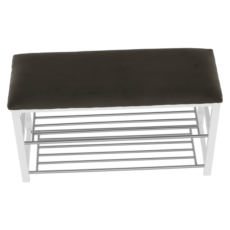 Casa si Gradina - Mobilier - Organizare si depozitare - Bancute - Banca cu rafturi pantofi, gri/alb, LANGELLA NEW - Infinity.ro