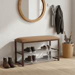 Casa si Gradina - Mobilier - Organizare si depozitare - Bancute - Banca cu rafturi pantofi, ciocolatiu/maro inchis, LANGELLA - Infinity.ro