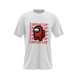 Fashion, accesorii si bijuterii - Barbati - Imbracaminte - Tricouri si bluze barbati - Tricou barbati Red Impostor Among Us, alb, marime 2XL - Infinity.ro