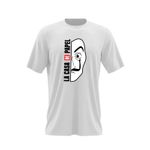 Fashion, accesorii si bijuterii - Barbati - Imbracaminte - Tricouri si bluze barbati - Tricou barbati La Casa de Papel Mask Love Gift, alb, marime 2XL - Infinity.ro
