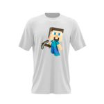 Fashion, accesorii si bijuterii - Barbati - Imbracaminte - Tricouri si bluze barbati - Tricou barbati Steve Pickaxe Minecraft, alb, marime 2XL - Infinity.ro