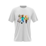 Fashion, accesorii si bijuterii - Barbati - Imbracaminte - Tricouri si bluze barbati - Tricou barbati Dog Steve Alex Minecraft, alb, marime 2XL - Infinity.ro
