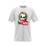 Fashion, accesorii si bijuterii - Barbati - Imbracaminte - Tricouri si bluze barbati - Tricou barbati Joker Youtube Creator Youtuber, alb, marime 2XL - Infinity.ro