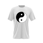 Fashion, accesorii si bijuterii - Barbati - Imbracaminte - Tricouri si bluze barbati - Tricou barbati Yin Yang Simbol Logo Yoga Anime Naruto Zen, alb, marime 2XL - Infinity.ro