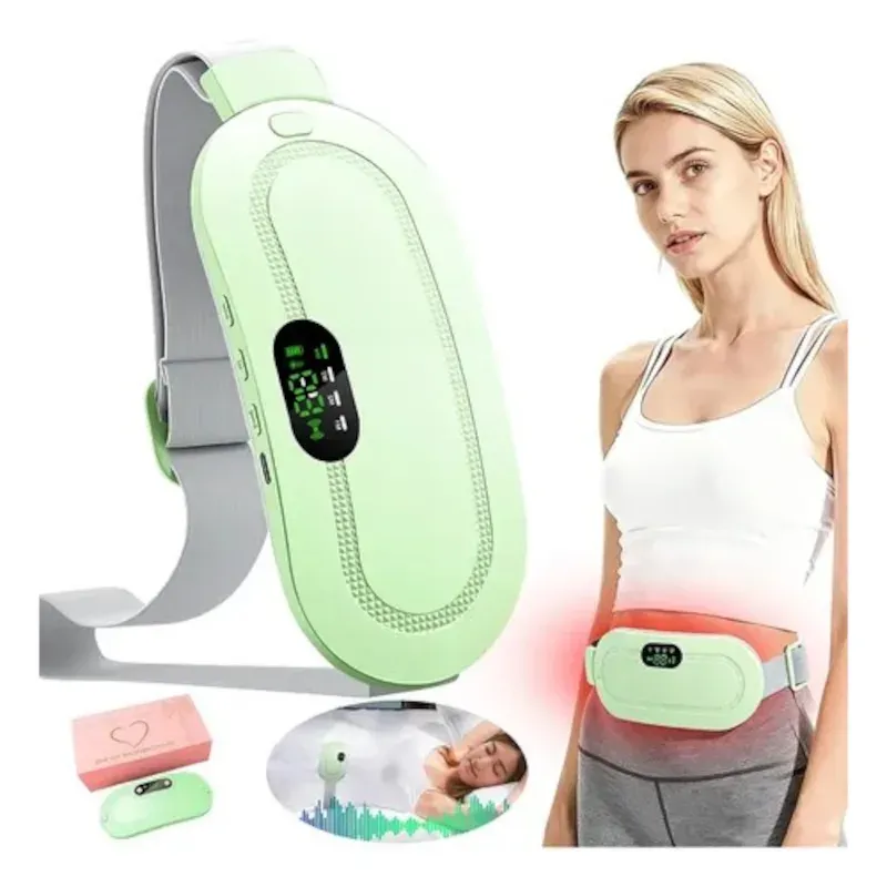 Ingrijire personala si Cosmetice - Sanatate si wellness - Articole wellness - Aparate si dispozitive de masaj - Centura abdominala cu incalzire si masaj pentru dureri menstruale si lombare 3 trepte termice 4 moduri vibromasaj Verde - Infinity.ro