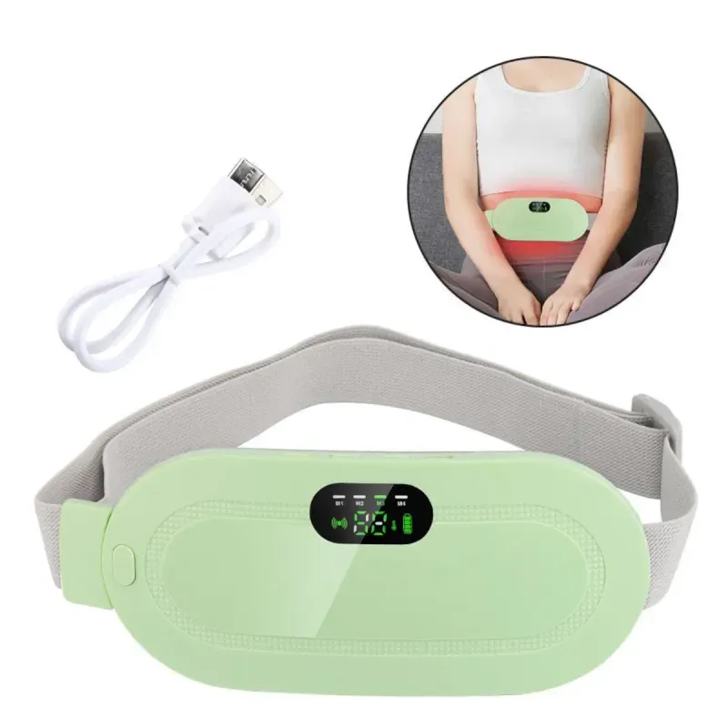 Ingrijire personala si Cosmetice - Sanatate si wellness - Articole wellness - Aparate si dispozitive de masaj - Centura abdominala cu incalzire si masaj pentru dureri menstruale si lombare 3 trepte termice 4 moduri vibromasaj Verde - Infinity.ro