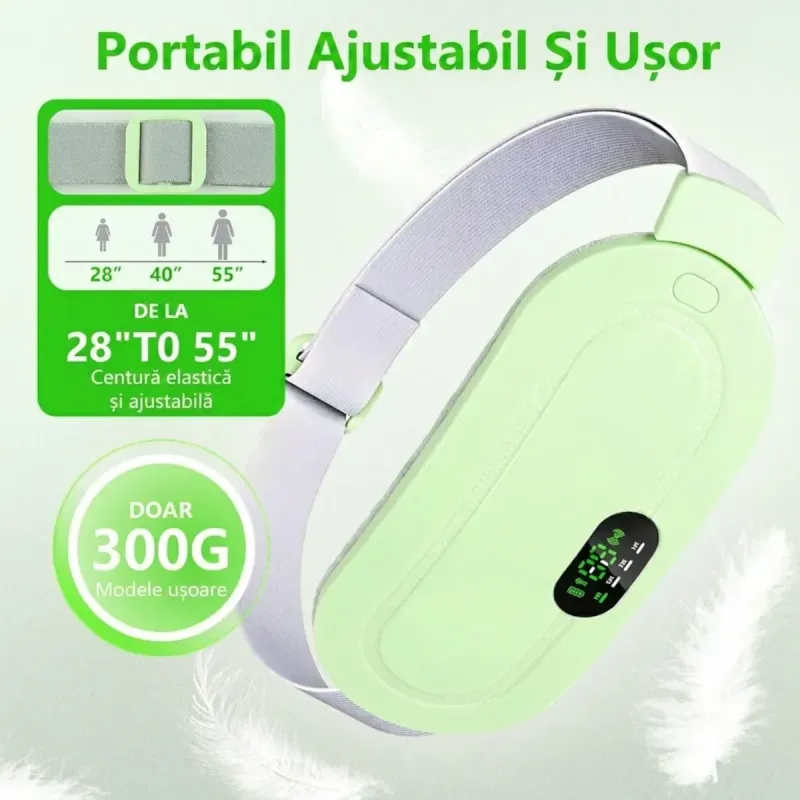 Ingrijire personala si Cosmetice - Sanatate si wellness - Articole wellness - Aparate si dispozitive de masaj - Centura abdominala cu incalzire si masaj pentru dureri menstruale si lombare 3 trepte termice 4 moduri vibromasaj Verde - Infinity.ro