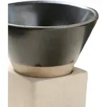 Casa si Gradina - Bucatarie si vesela - Cani si pahare - Cani si cesti - Set ceasca ceramica pentru espresso ABYZ 120ml cu suport cub ceramic, design conic minimalist si rafinat, Negru - Infinity.ro