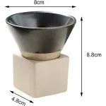 Casa si Gradina - Bucatarie si vesela - Cani si pahare - Cani si cesti - Set ceasca ceramica pentru espresso ABYZ 120ml cu suport cub ceramic, design conic minimalist si rafinat, Negru - Infinity.ro