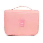 Ingrijire personala si Cosmetice - Machiaj - Portfarduri si genti cosmetice - Geanta cosmetice de calatorie ABYZ pliabila cu agatatoare impermeabila compartimente multiple 24x19cm Roz - Infinity.ro
