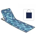 Casa si Gradina - Gradina si terasa - Mobilier exterior - Scaune si sezlonguri gradina - Saltea pliabila plaja impermeabila cu spatar reglabil ABYZ 145x50cm geanta transport Print Tropical Albastru - Infinity.ro