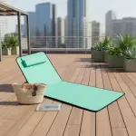 Casa si Gradina - Gradina si terasa - Mobilier exterior - Scaune si sezlonguri gradina - Saltea pliabila pentru plaja impermeabila spatar reglabil perna integrata include geanta de transport 145 x 50 cm Verde - Infinity.ro