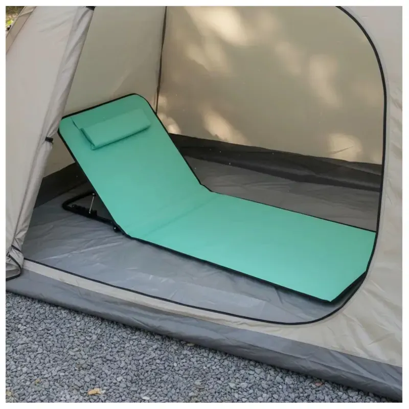 Casa si Gradina - Gradina si terasa - Mobilier exterior - Scaune si sezlonguri gradina - Saltea pliabila pentru plaja impermeabila spatar reglabil perna integrata include geanta de transport 145 x 50 cm Verde - Infinity.ro