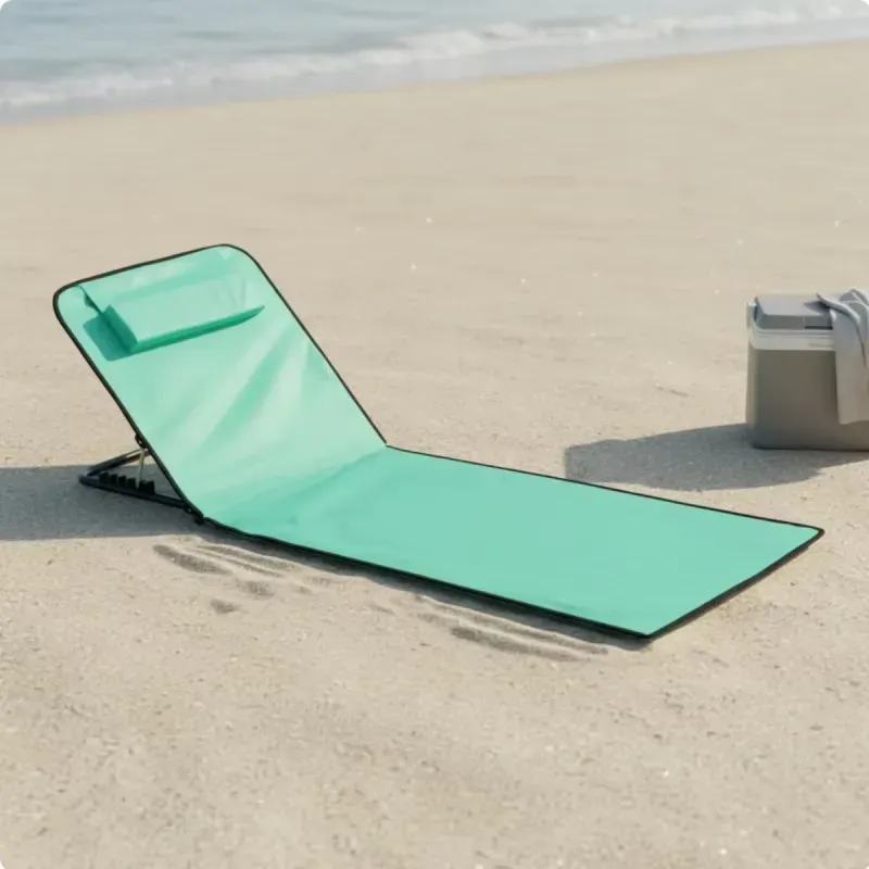 Casa si Gradina - Gradina si terasa - Mobilier exterior - Scaune si sezlonguri gradina - Saltea pliabila pentru plaja impermeabila spatar reglabil perna integrata include geanta de transport 145 x 50 cm Verde - Infinity.ro