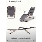 Casa si Gradina - Gradina si terasa - Mobilier exterior - Scaune si sezlonguri gradina - Sezlong pliabil si reglabil cu suport picioare si perna detasabila, cadru rezistent, scaun gradina, terasa, plaja  Gri - Infinity.ro