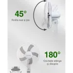 Electronice si Electrocasnice - Climatizare si sisteme de incalzire - Aparate racire aer - Ventilatoare - Ventilator solar cu picior si telecomanda , 12W, 4 trepte de viteza, panou solar 9V 12W, LED, functie powerbank USB - Infinity.ro