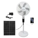 Electronice si Electrocasnice - Climatizare si sisteme de incalzire - Aparate racire aer - Ventilatoare - Ventilator solar cu picior si telecomanda , 12W, 4 trepte de viteza, panou solar 9V 12W, LED, functie powerbank USB - Infinity.ro