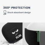TV, Audio-Video si Foto - Portabile audio - Casti audio - Husa casti Kwmobile pentru Bowers & Wilkins Pi6, Pi8, protectie la zgarieturi, Silicon, alb, negru - Infinity.ro