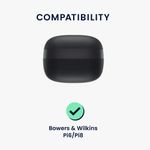 TV, Audio-Video si Foto - Portabile audio - Casti audio - Husa casti Kwmobile pentru Bowers & Wilkins Pi6, Pi8, protectie la zgarieturi, Silicon, alb, negru - Infinity.ro
