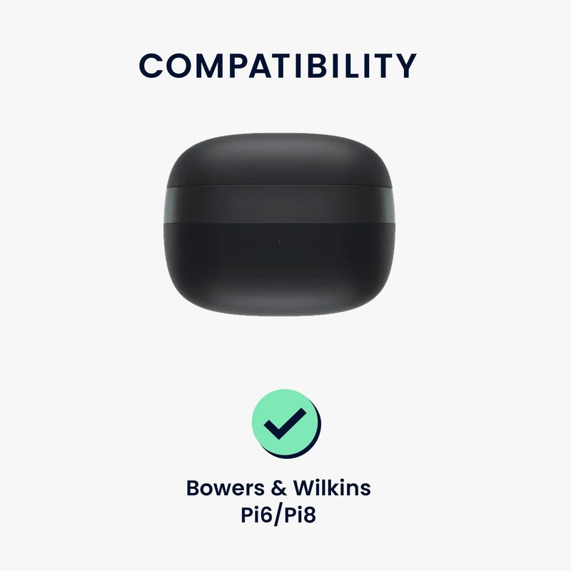 TV, Audio-Video si Foto - Portabile audio - Casti audio - Husa casti Kwmobile pentru Bowers & Wilkins Pi6, Pi8, protectie la zgarieturi, Silicon, alb, negru - Infinity.ro