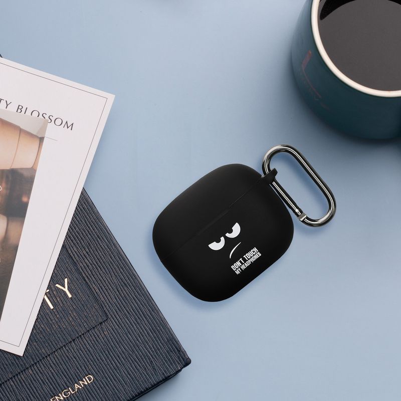 TV, Audio-Video si Foto - Portabile audio - Casti audio - Husa casti Kwmobile pentru Bowers & Wilkins Pi6, Pi8, protectie la zgarieturi, Silicon, alb, negru - Infinity.ro