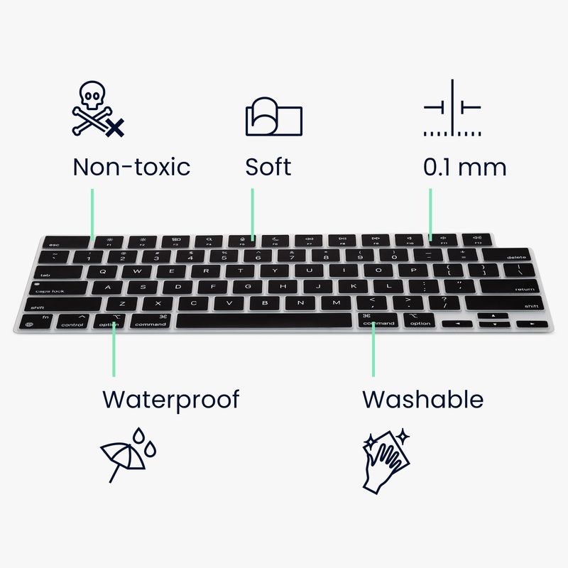 Laptop, Telefoane si Tablete - Laptopuri si accesorii - Piese laptop - Folii protectie si autocolante laptop - Folie tastatura laptop Kwmobile pentru Apple MacBook Air 15.3 M2 2023 (A2941), antizgarieturi, antipraf, silicon, negru - Infinity.ro