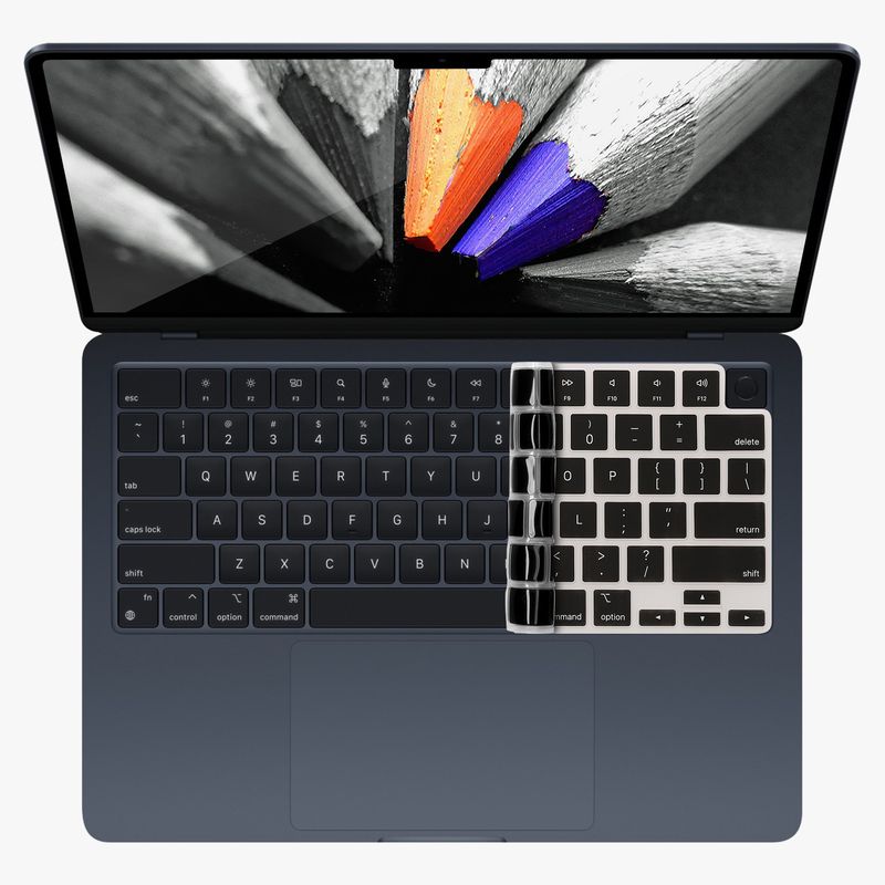 Laptop, Telefoane si Tablete - Laptopuri si accesorii - Piese laptop - Folii protectie si autocolante laptop - Folie tastatura laptop Kwmobile pentru Apple MacBook Air 15.3 M2 2023 (A2941), antizgarieturi, antipraf, silicon, negru - Infinity.ro