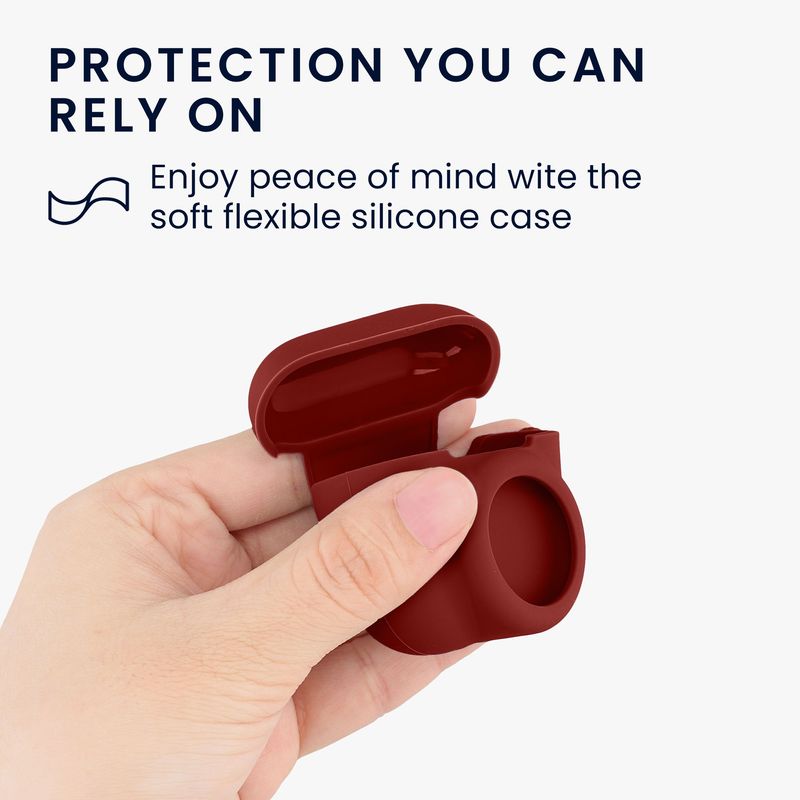 TV, Audio-Video si Foto - Portabile audio - Casti audio - Husa casti Kwmobile pentru Apple AirPods 4, protectie la zgarieturi, Silicon, rosu - Infinity.ro