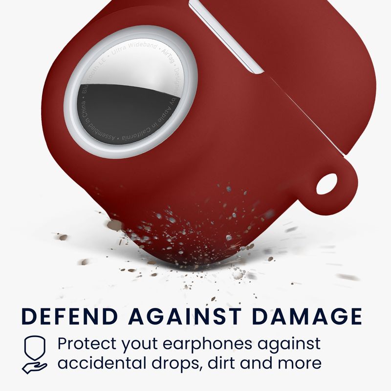 TV, Audio-Video si Foto - Portabile audio - Casti audio - Husa casti Kwmobile pentru Apple AirPods 4, protectie la zgarieturi, Silicon, rosu - Infinity.ro