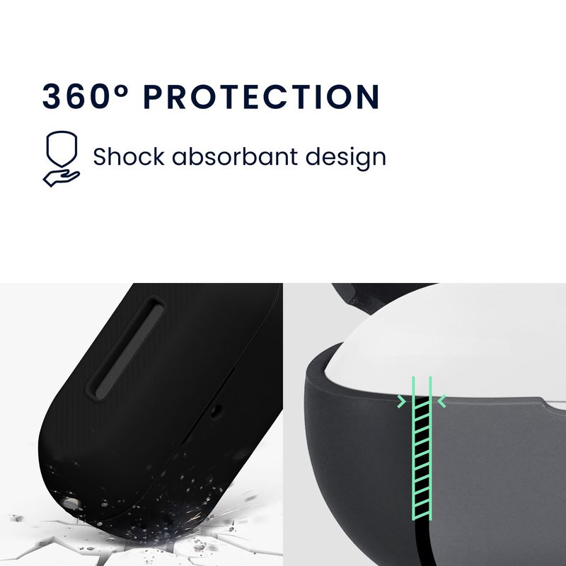 TV, Audio-Video si Foto - Portabile audio - Casti audio - Husa casti Kwmobile pentru Technics EAH-AZ100, protectie la zgarieturi, Silicon, negru - Infinity.ro