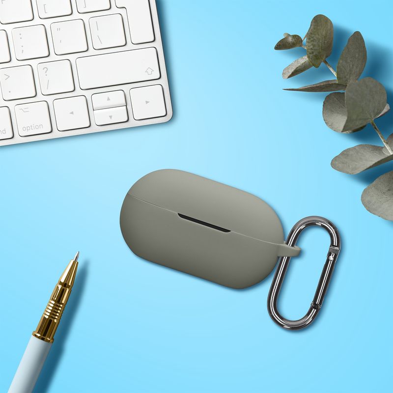 TV, Audio-Video si Foto - Portabile audio - Casti audio - Husa casti Kwmobile pentru Beats Solo Buds, protectie la zgarieturi, Silicon, gri - Infinity.ro