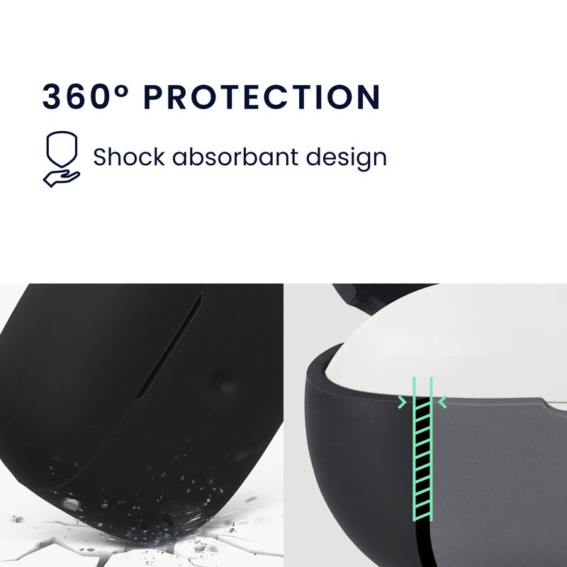 TV, Audio-Video si Foto - Portabile audio - Casti audio - Husa casti Kwmobile pentru Bowers & Wilkins Pi6, Pi8, protectie la zgarieturi, Silicon, negru - Infinity.ro