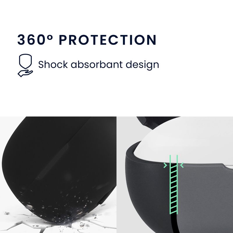 TV, Audio-Video si Foto - Portabile audio - Casti audio - Husa casti Kwmobile pentru Shokz OpenDots ONE, protectie la zgarieturi, Silicon, negru - Infinity.ro
