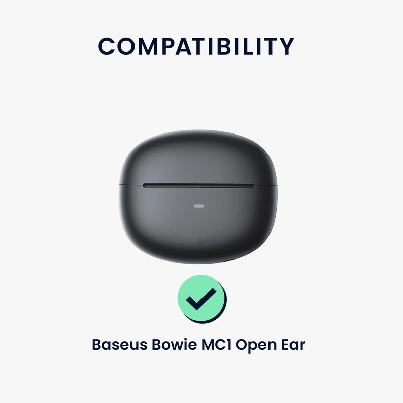 TV, Audio-Video si Foto - Portabile audio - Casti audio - Husa casti Kwmobile pentru Baseus Bowie MC1 Open Ear, protectie la zgarieturi, Silicon, verde - Infinity.ro