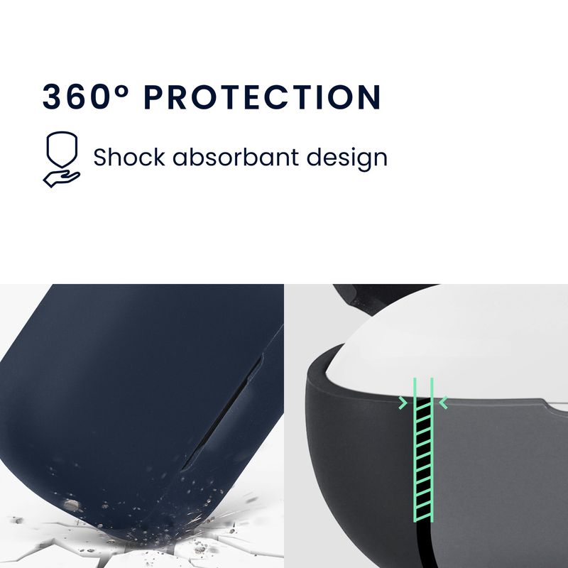 TV, Audio-Video si Foto - Portabile audio - Casti audio - Husa casti Kwmobile pentru Anker Soundcore K20i, protectie la zgarieturi, Silicon, albastru - Infinity.ro